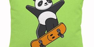Playing Panda Printed Cushion