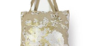 Rose Printed Jute Bag