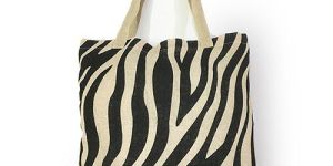 Zebra Pattern Jute Bag