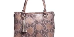 Ladies Cow Snake Print Leather Handbags