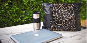 Ladies Giraffe Printed Leather Handbags