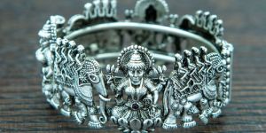 Silver Antique Temple Bangle