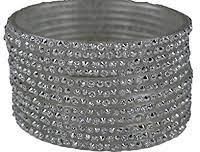 Silver Glass Bangles