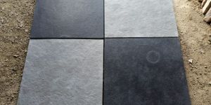 Black and Grey Leather Finish Stone