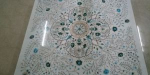 Dining Table Marble Inlay Designing