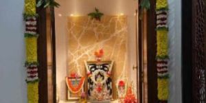 Milky White Pooja Room Designing