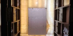 Onyx Stone Pooja Room Designing