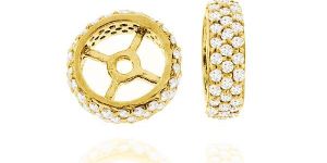 Yellow Gold Double Line Diamond Rondelle