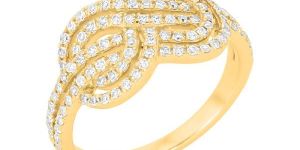 Yellow Gold Knot Diamond Infinity Ring