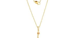 Yellow Gold Snake Diamond Pendant with Chain with Ruby Eyes
