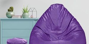 Purple Beans Filled Affluence Bean Bag with Footstool