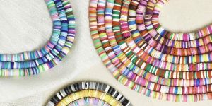 Rainbow Polymer Clay Fimo Beads 6mm 40cm 1string