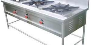THREE BURNER COOKING RANGE.