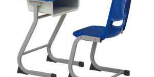 Stainless Steel Single Student Desk & Chair