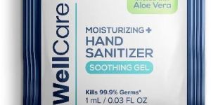 WellCare Hand Sanitizer Sachet, 1 Ml (216 Sachets) Infused with Aloe Vera