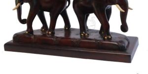 Wooden Elephant Pair