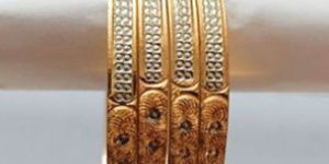 R50004 Gold and Silver Plated Brass Bangles