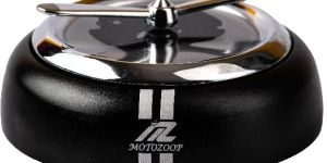 MOTOZOOP Metal Alloy Solar Perfume Fan Air Freshener and Fragrance with Organic Perfume