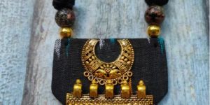 Ikat Fabric Necklace Set