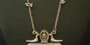 Oxidised Silver Bird Ganesha Necklace