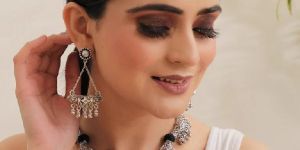 Thread Work German Silver Necklace Set