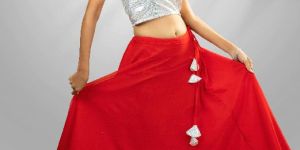 Red Georgette Lehenga