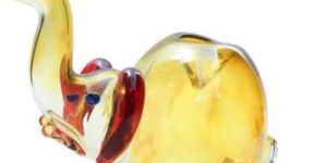 Silver inside Elephant Glass Smoking Pipe