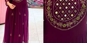 Georgette Party Wear Embroidres Plazo Kurti and Dupatta Set