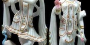 White Marble Radha Krishna Statue