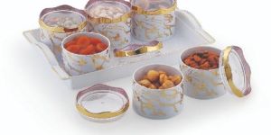 Marble Dry Fruit Tray Set