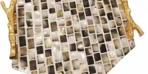 Mother of Pearl & Wooden Tray