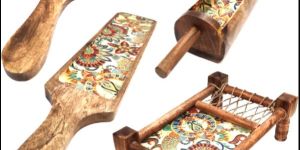 Wooden Khatiya Platter Set