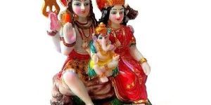 Marble Colored Shiv Parivar Statue