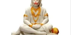 Marble White Hanuman Statue