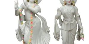 Marble White Radha Krishna Statue