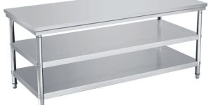 Stainless Steel Counter Table with Two Shelves