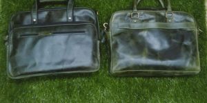 Grey Leather Office Bags