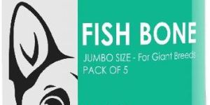 Pack of 5 Jumbo Size Fish Bone Dog Chew