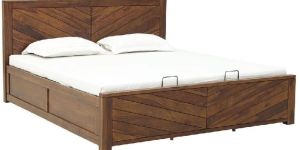 Wooden Bed with Side Storage