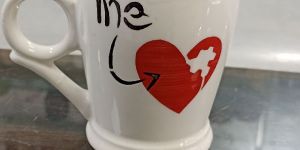 Ceramic Heart Printed Mug