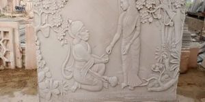 Sandstone Mata Sita & hanuman ji Wall Mural