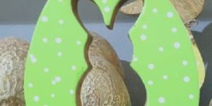 Rabbit Egg on Wooden Base