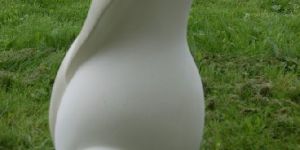 WHITE MARBLE SHELL SCULPTURE