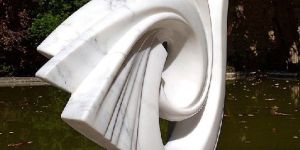 WHITE MARBLE STONE ABSTRACT SCULPTURE