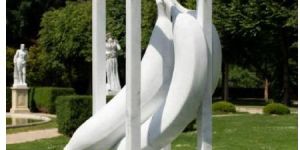 WHITE MARBLE STONE BANANA GARDEN ABSTRACT SCULPTURE