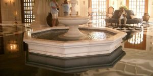 WHITE MARBLE STONE HOTEL INDOOR FOUNTAIN