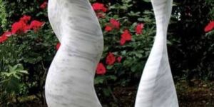 WHITE MARBLE STONE POLISHED GARDEN SCULPTURE