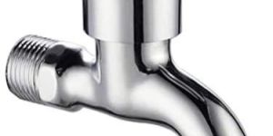 Steel Bathroom Bib Cock with Wall Flange