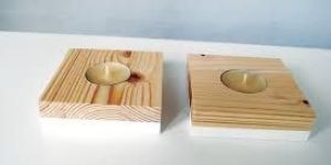 Wooden Tealight Candle Holder