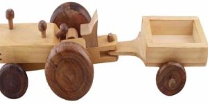 Wooden Tractor Trolley Toy